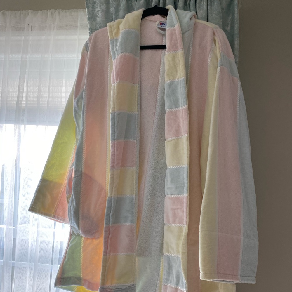 Coton heavyweight short bath robe size XL